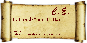 Czingráber Erika névjegykártya